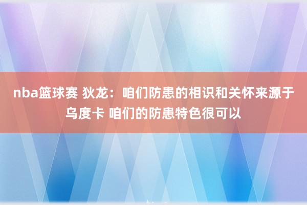 nba篮球赛 狄龙：咱们防患的相识和关怀来源于乌度卡 咱们的防患特色很可以